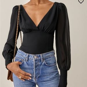 Reformation Michel Top Blouse - open back